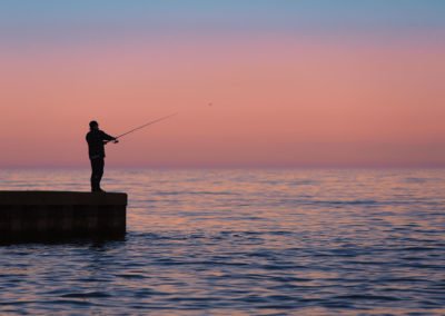 Fishing in the sunset